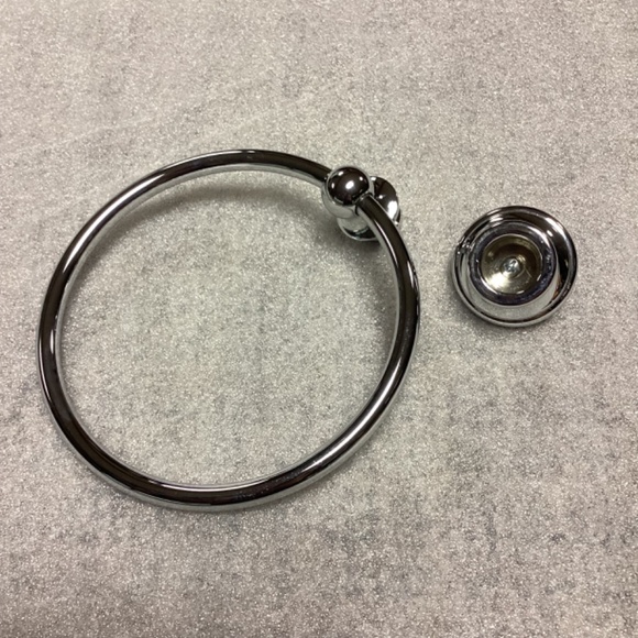 Silver Chrome Wall Mount Towel Ring - Picture 4 of 7